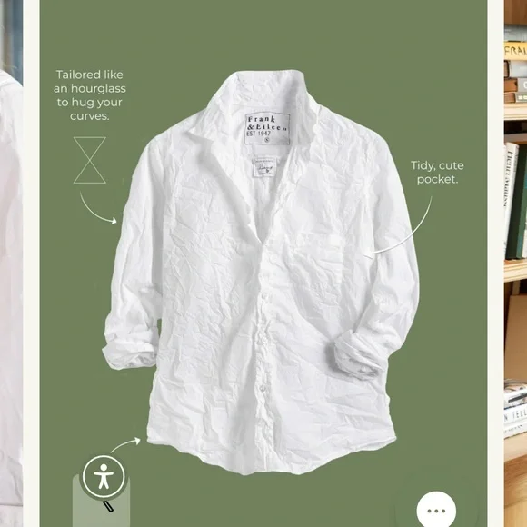 Frank & Eileen Barry Blue and white pinstripe shirt XS - Picture 9 of 11